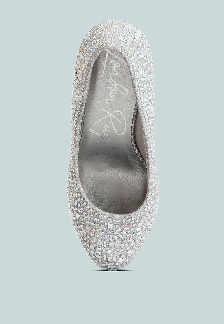 Jolly Exquisite Rhinestone-Embellished Stiletto Pumps