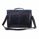 Stylish vintage leather mens briefcase with adjustable shoulder strap and top handle