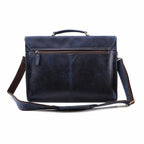 Stylish vintage leather mens briefcase with adjustable shoulder strap and top handle