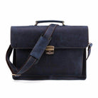 Vintage leather mens briefcase with a classic design and adjustable shoulder strap for professional use