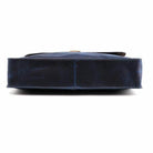 Side view of a vintage leather mens briefcase with a sleek design and durable material