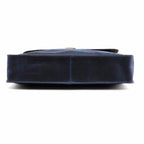 Side view of a vintage leather mens briefcase with a sleek design and durable material