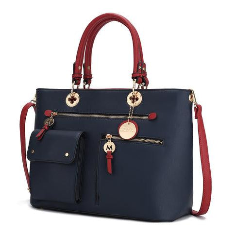 Wallets, Handbags & Accessories Julia Vegan Leather Color-block Women Satchel Bag