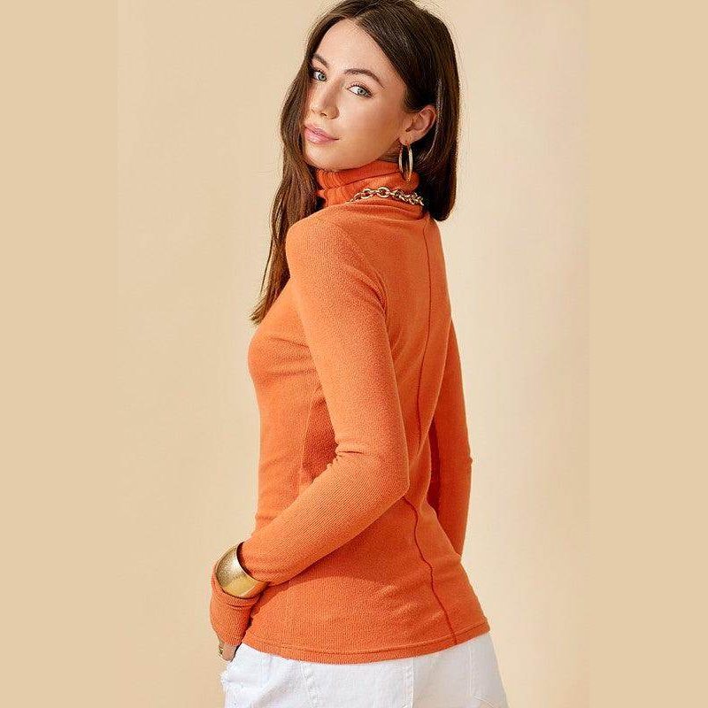 Julie Turtleneck Long Sleeve Top - VacationGrabs