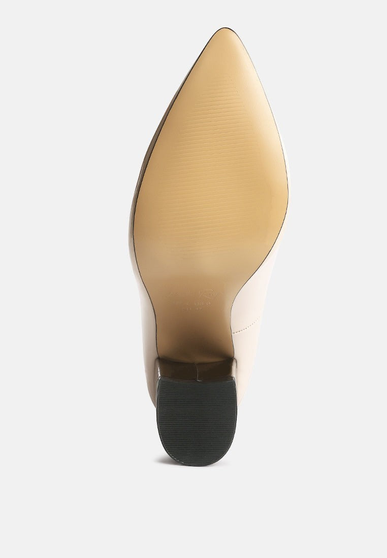 Kamira Patent Block Heeled Pumps
