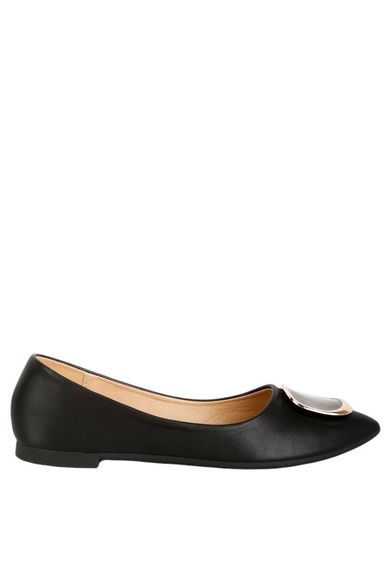 Karder Brooch Detail Ballet Flats