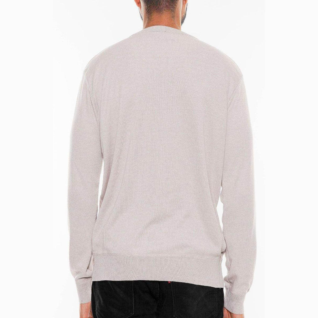 Khaki Vneck Knit Pullover Sweater - VacationGrabs