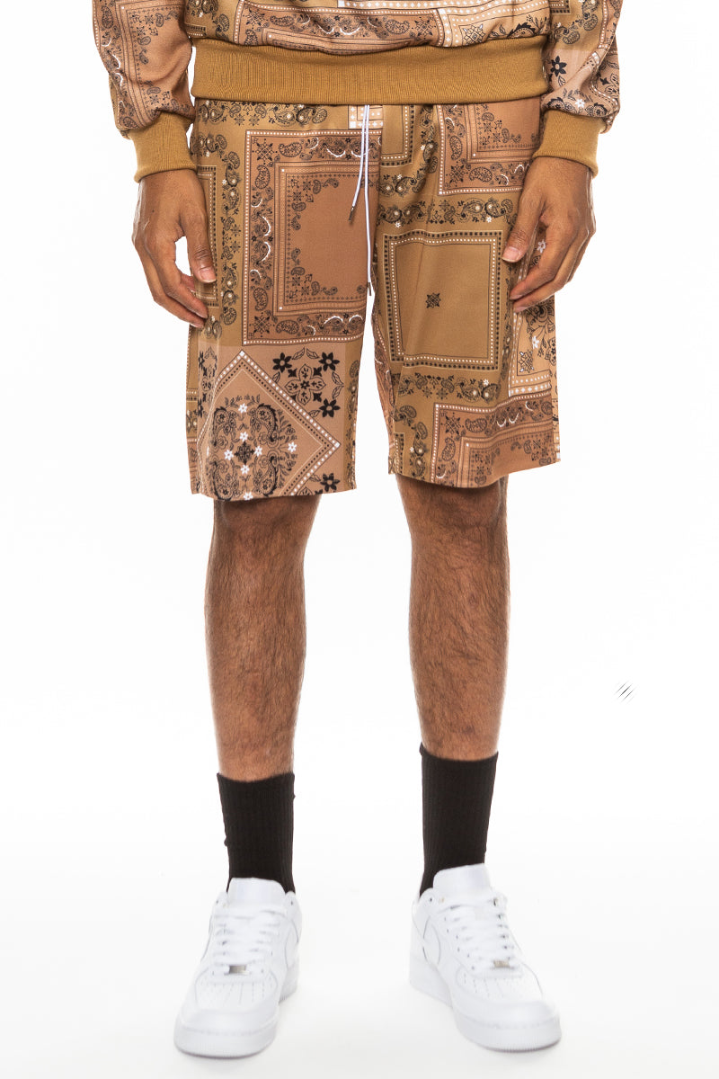 Paisley All Over Print Shorts – Elastic Waist