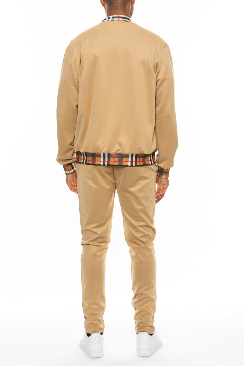 Checkered Track Set – Full Zip Jacket & Elastic Waist Bottom