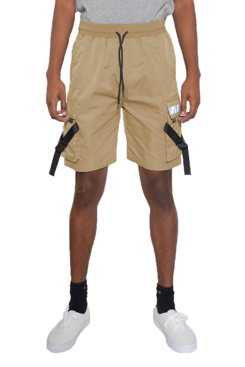 Men's Tactical Cargo Shorts with Straps & Buckle