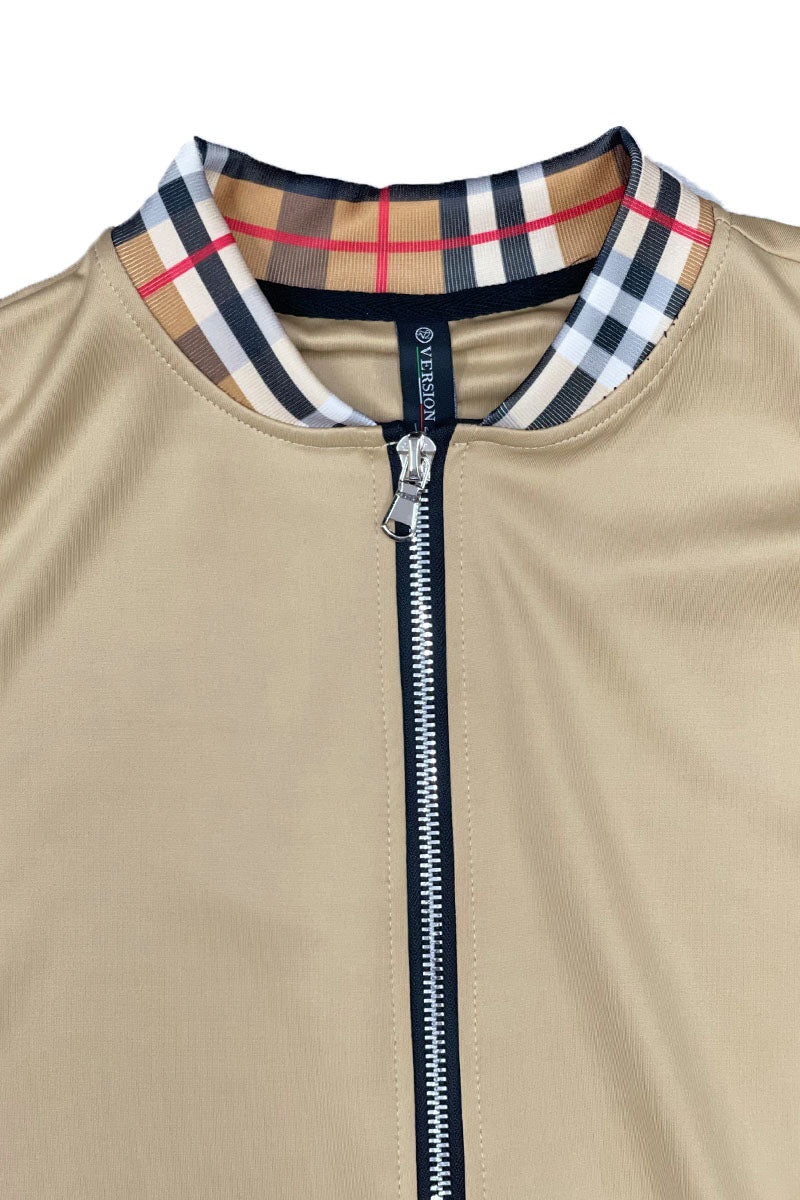 Checkered Track Set – Full Zip Jacket & Elastic Waist Bottom