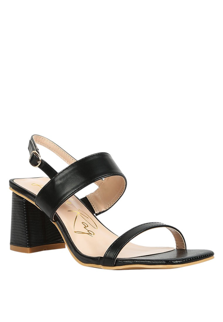 Kirk Elasticated Gussets Block Heel Sandals