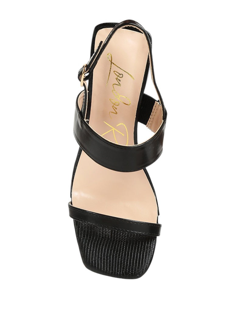 Kirk Elasticated Gussets Block Heel Sandals