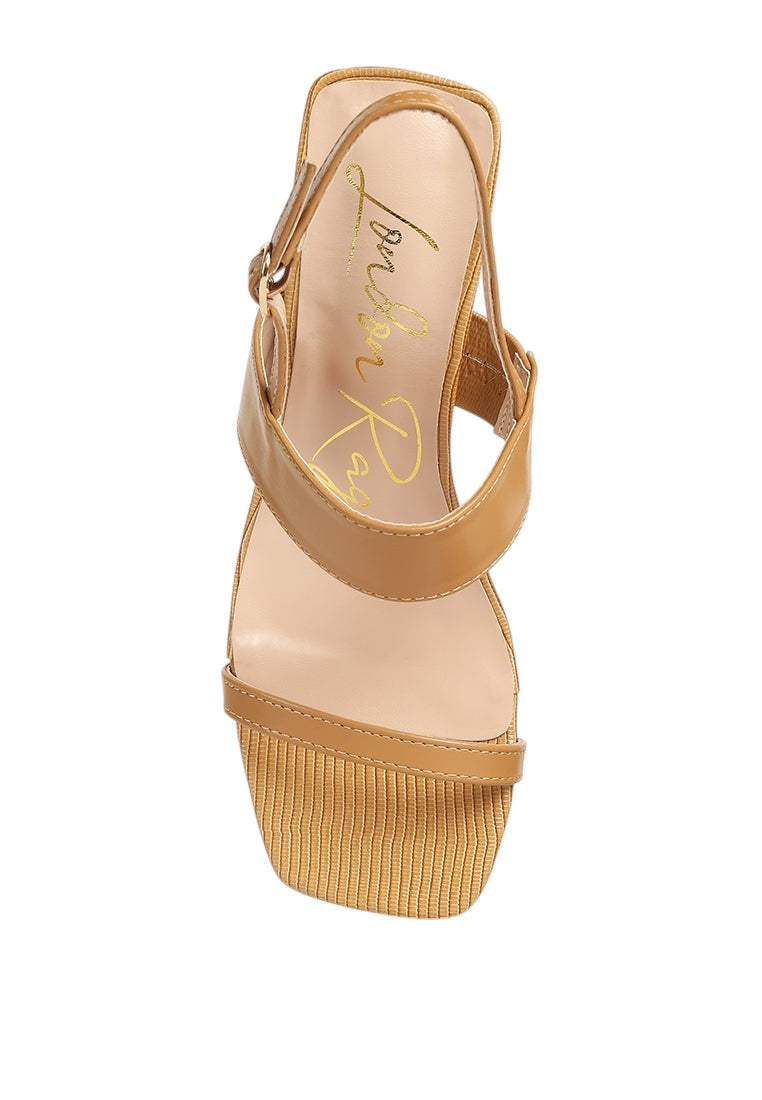 Kirk Elasticated Gussets Block Heel Sandals