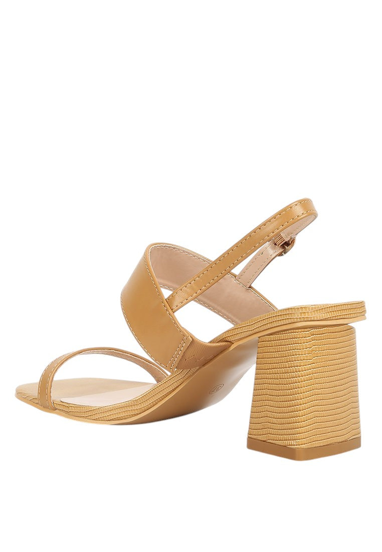Kirk Elasticated Gussets Block Heel Sandals