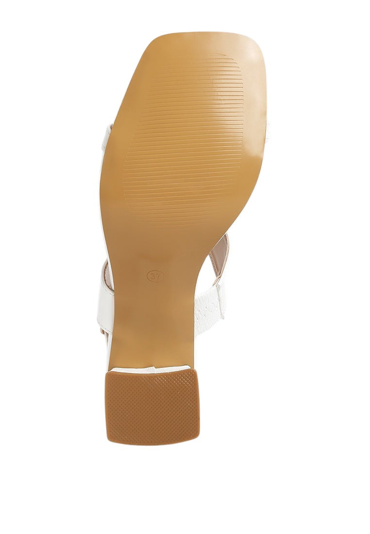 Kirk Elasticated Gussets Block Heel Sandals