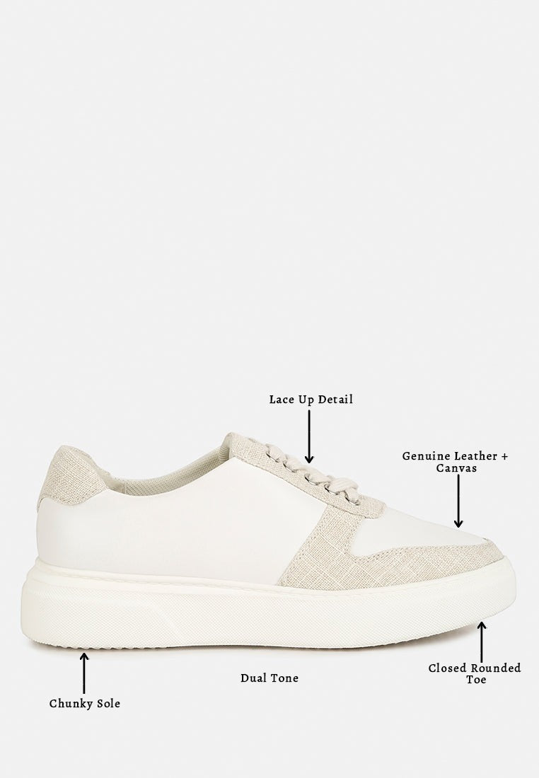 Baskets en cuir bicolore Kjaer