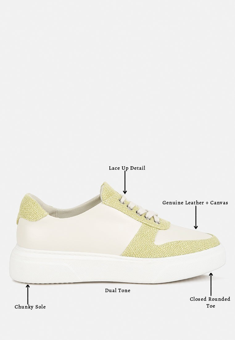 Baskets en cuir bicolore Kjaer