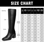 Knee High Boots Women Square Toe Chunky Heel Tall Boots – opposite side view