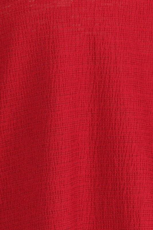 Women's Shirts Knit 3/4 Sleeve Double Layer Ruffle Sleeve Top