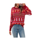 Festive knit Christmas sweater for women with colorful patterns and a cozy fit