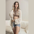 Knit Netted Cardigan - VacationGrabs