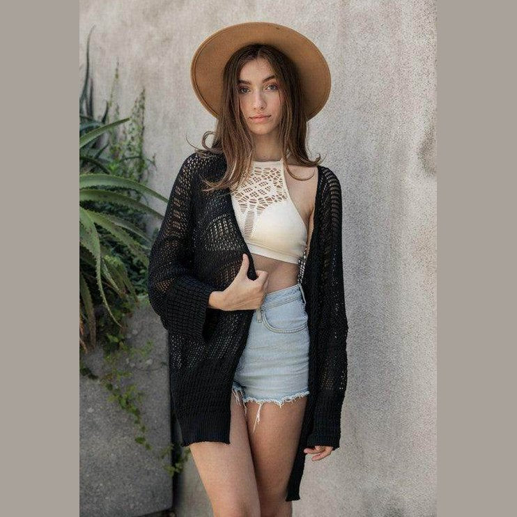 Knit Netted Cardigan - VacationGrabs