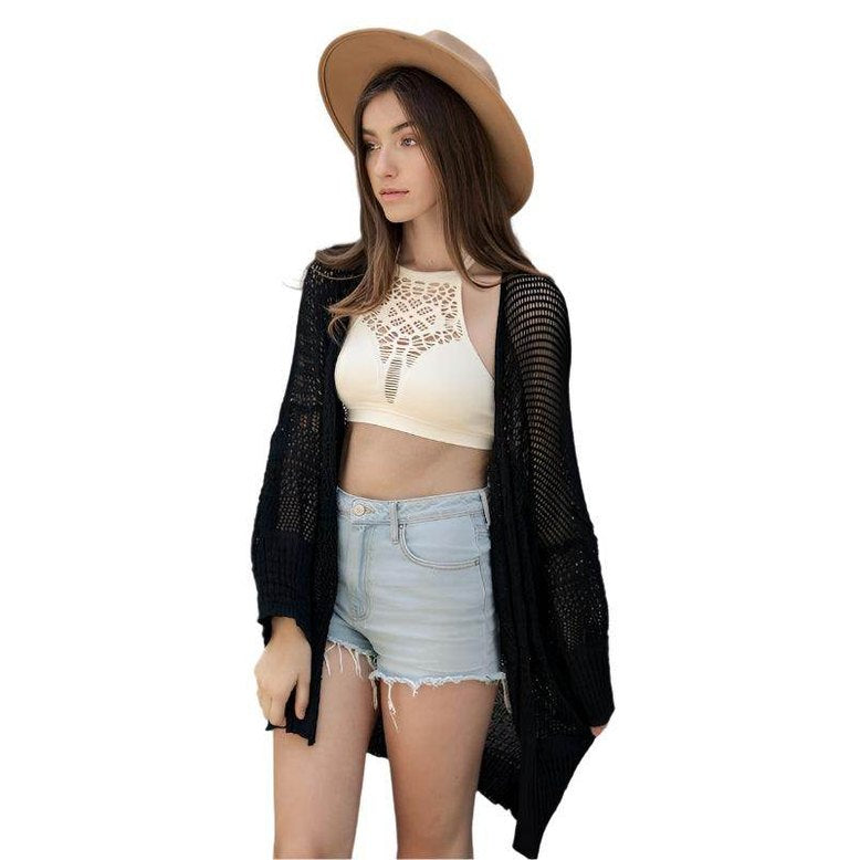 Knit Netted Cardigan - VacationGrabs