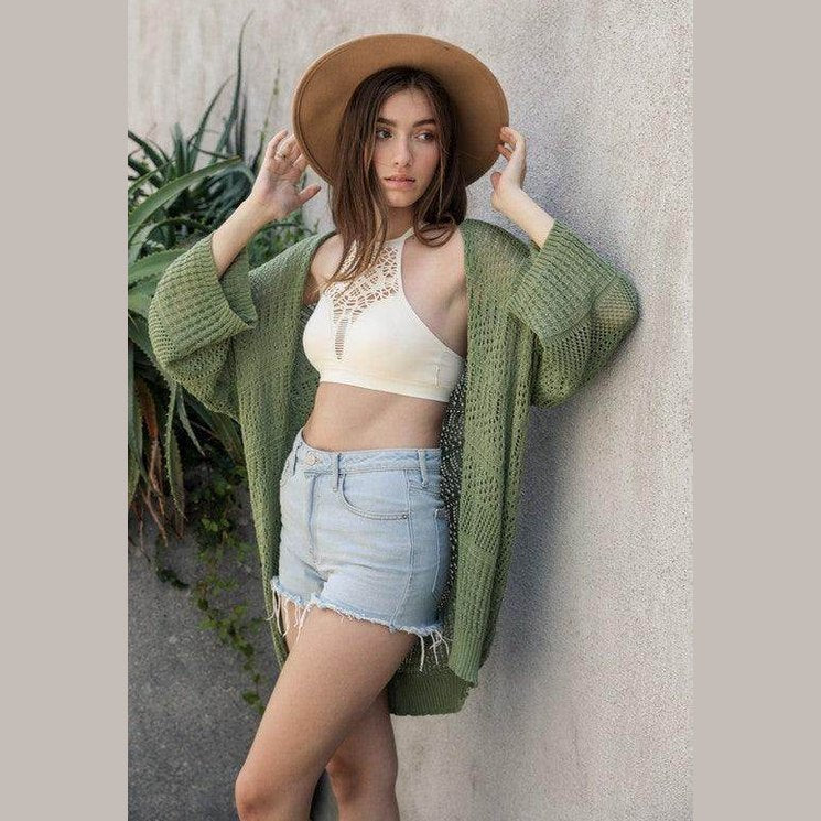 Knit Netted Cardigan - VacationGrabs