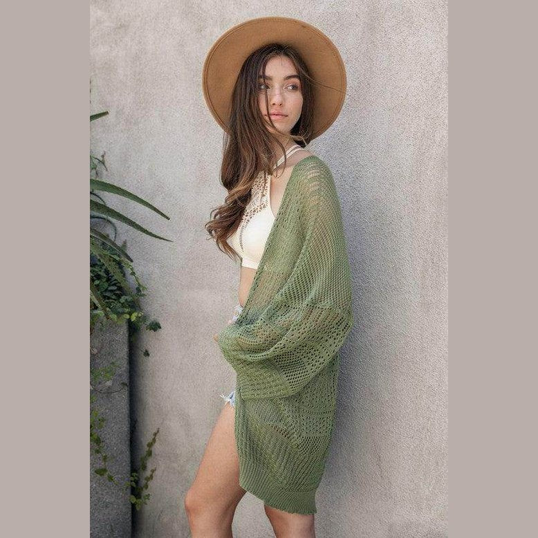 Knit Netted Cardigan - VacationGrabs