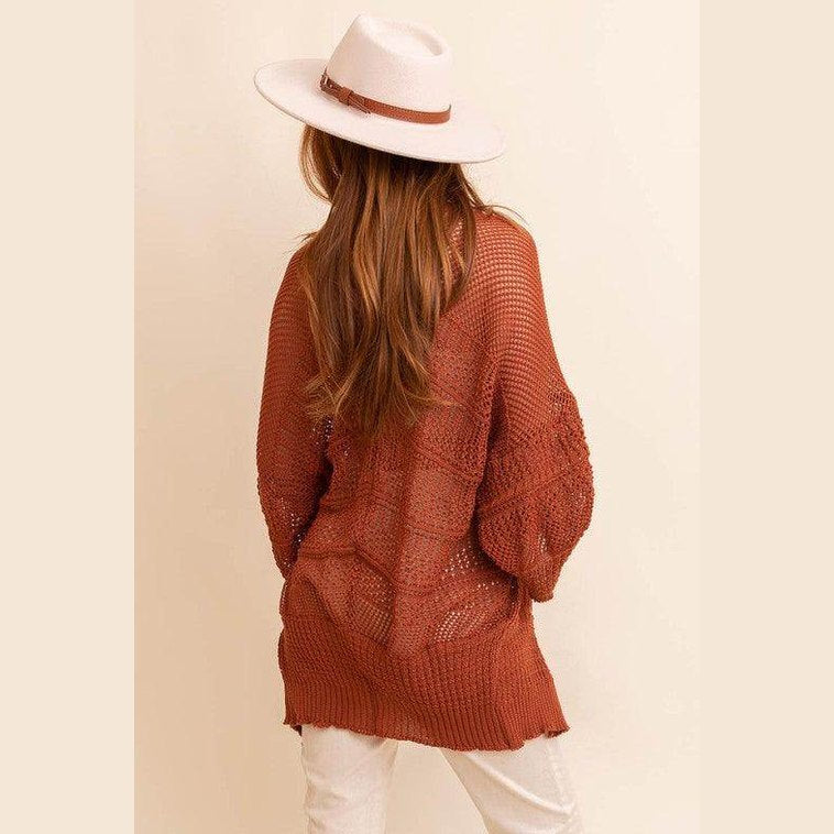 Knit Netted Cardigan - VacationGrabs