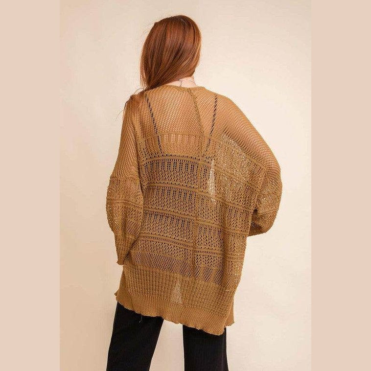Knit Netted Cardigan - VacationGrabs