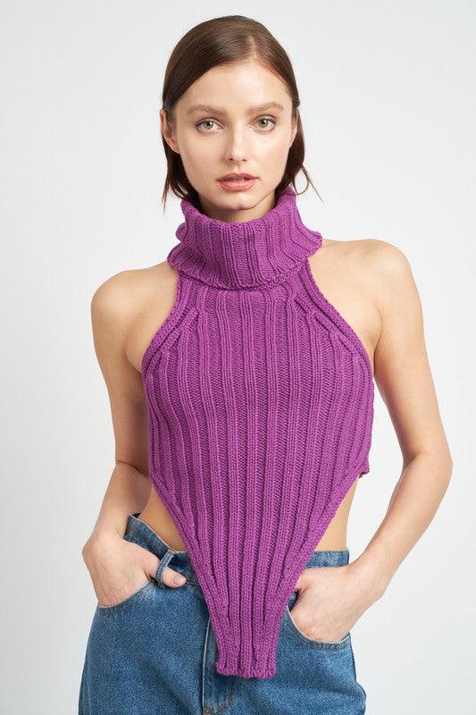 Women's Sweaters Knit Turtle Neck Top