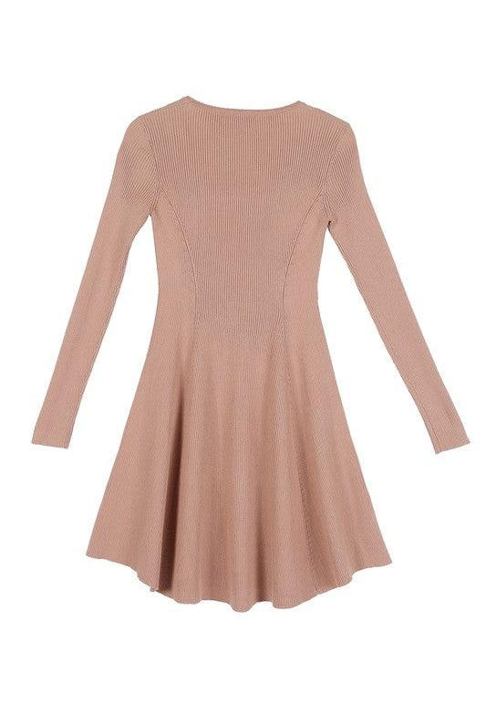 Women's Dresses Knitted Fit and Flare Dress