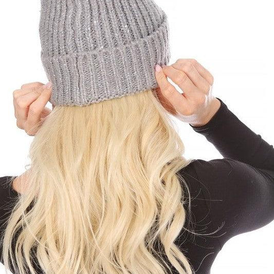 Women's Accessories - Hats Knitted Sequin Beanie