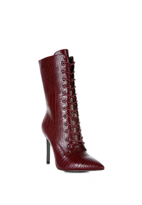 Women's Shoes - Boots Knocturn Croc Textured Over The Ankle Boots