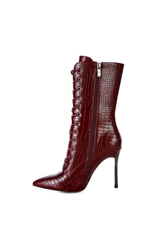 Women's Shoes - Boots Knocturn Croc Textured Over The Ankle Boots