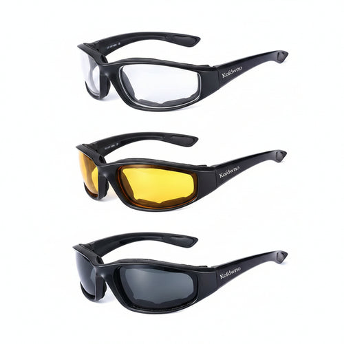 Goggles for motorcycle, black frame, UV protection, versatile for riding