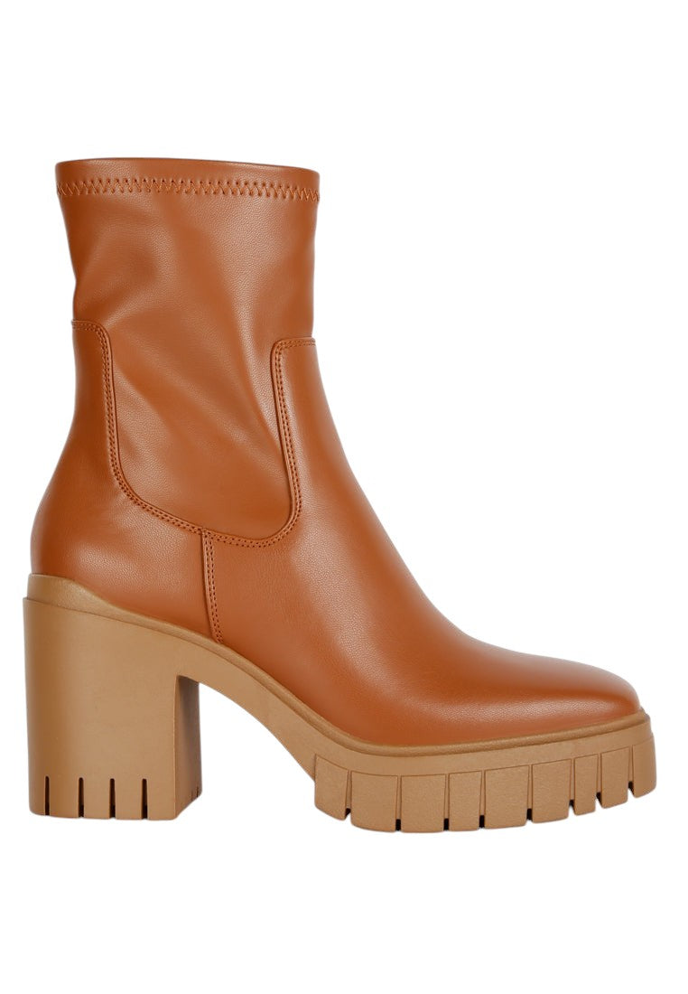 Kokum Faux Leather Platform Ankle Boots