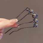Korean pearl hairpins for women, elegant silver design for stylish hairstyles