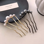 Korean pearl hairpins for women, gold and silver finishes for elegant hairstyles