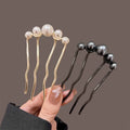 Korean pearl hairpins for women, elegant metal design, versatile for styling