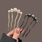 Korean pearl hairpins for women, elegant metal design, versatile for styling