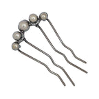 Korean pearl hairpins for women, silver metal, elegant hair accessories