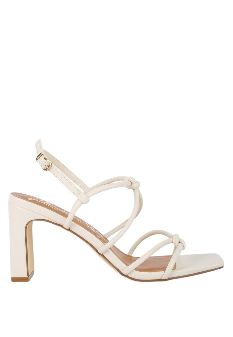 Kralor Knotted Strap Italian Block Heel Sandals