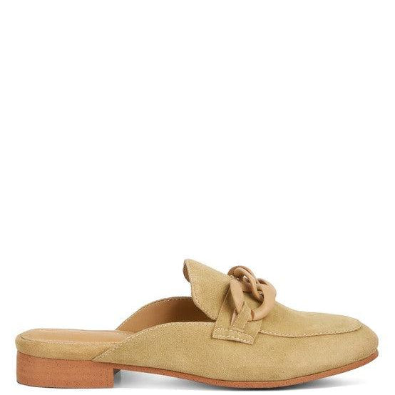 Women's Shoes - Flats Krizia Chunky Chain Suede Slip On Loafers
