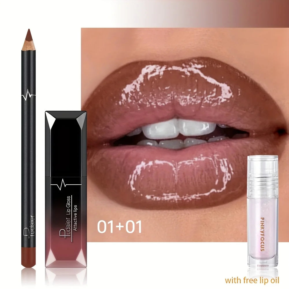 Kylie Lip Kit US with lip gloss, liner, and free lip oil
