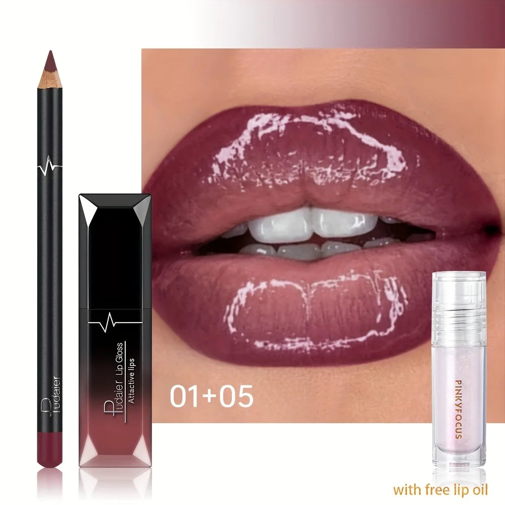 Kylie Lip Kit US in a deep mauve shade with lip gloss and liner