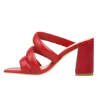 Kywe Textured Heel Chunky Strap Sandals - VacationGrabs