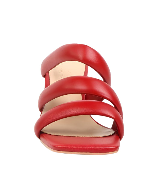 Kywe Textured Heel Chunky Strap Sandals - VacationGrabs